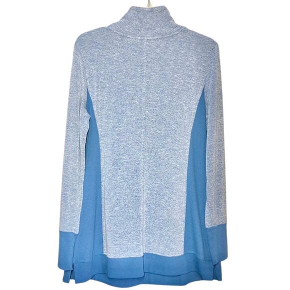 H by Halston Funnel Neck Knit Top in Blue/Blue Heather Women’s S - Picture 2 of 6